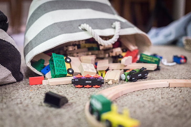 полотно сумки, Дитяча кімната, смугами, іграшка кімнату, іграшковий потяг, іграшки, доріжки дерев'яні