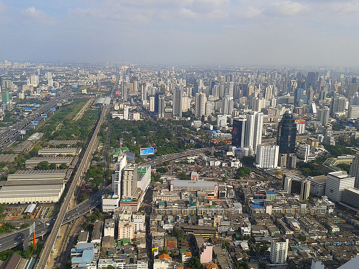 staden, Bock, Bangkok, Megalopolis, skyskrapor, arkitektur, tornet