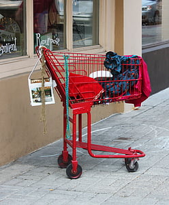 shopping, cart, red, shop, buy, store, market