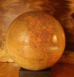 globe, world, antique, map, earth, planet, sphere