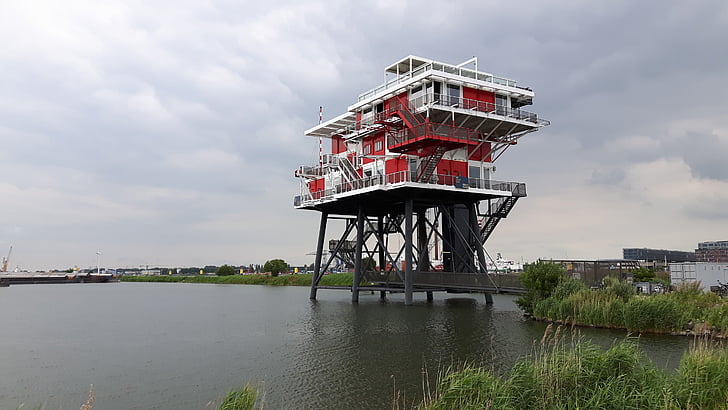 oil rig, rem-island, amsterdam, port, ij