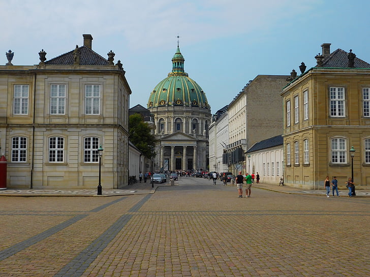 Piazza, kráľovná, Amalienborg, Kodaň, Dánsko