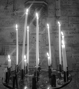sveces, baznīca, katedrālē, b n, PALENCIA, gaisma, sveču gaismā