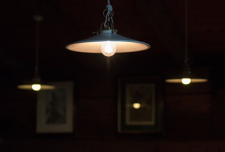 desenfoque de, bulbos de, decoración, electricidad, iluminados, en el interior, bombillas de luz