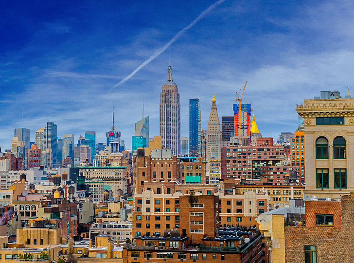 City landskap, New york, skyline, byen, reise, York, skyskraper