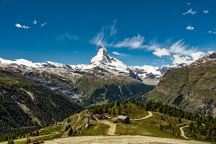 Zwitserland, Matterhorn, Zermatt, berg, landschap, Alpen, piek
