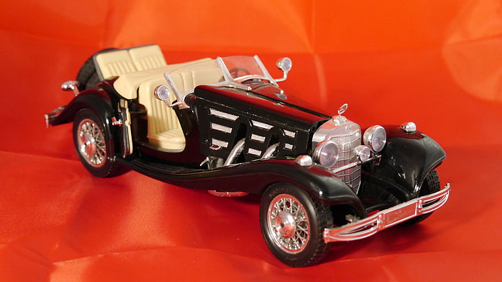 bbubrago, model de cotxe, merces benz 500 k, descapotable de 1936