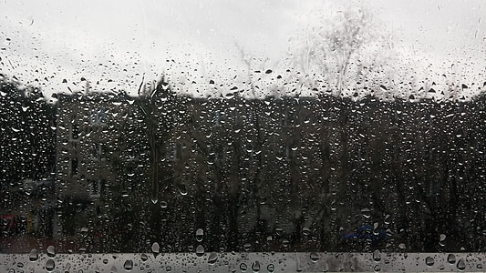 deszcz, Polska, jesień, samotność, smutek, szary, kropla deszczu