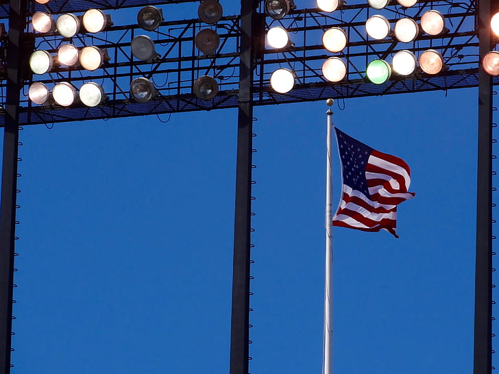 Zastava, svjetla, stadion, odmor