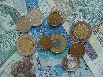uang, Polandia, tunai, uang kertas, Zloty Polandia, koin, PLN
