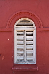 venster, wit, rood, huizen, op, oude, samenstelling