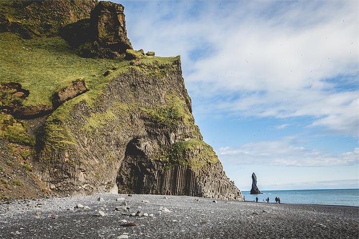 Islande, Côte, raide, falaises, paysage, nature, mer
