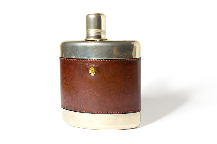 hip flask, alcohol, drink, classic, old, retro, hipster