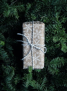 Božić, odmor, drvo, paket, poklon, iznenađenje, omatanje