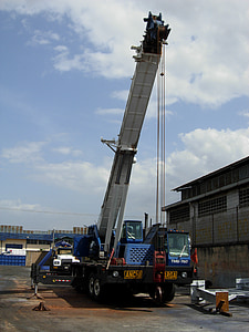 crane, construction, engineer, pulley, hook, work, sun