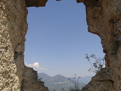 vue, Château, Ruin, forteresse, montagne, Moyen-Age, bâtiment