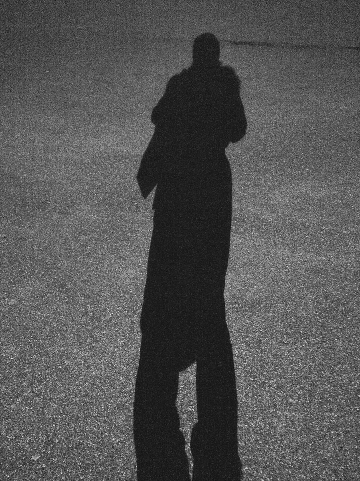 šešėlis, naktį, žmogaus, tamsus, mistinis, Juoda, nuotaika