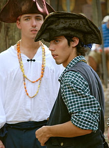 шапка, пират, мъж, младите, дрехи, Кавказка, костюм