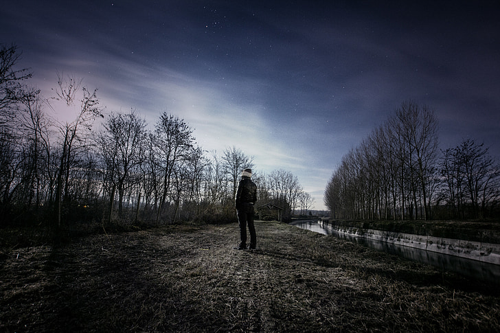 man, person, sky, stars, observing, watching, astronomy