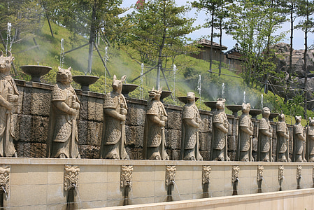 bức tượng, đua xe, cung hoàng đạo, Shin, Châu á, Đài phun nước