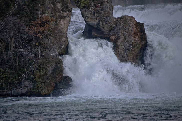 Rhine falls, Neuhausen am rheinfall, Schaffhausen, Sveitsi, vesi, Rock, veden massa