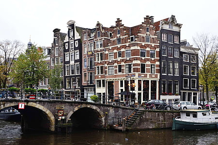 Amsterdam, Holland, arhitektuur, hoonete, hoone fassaad, imelik