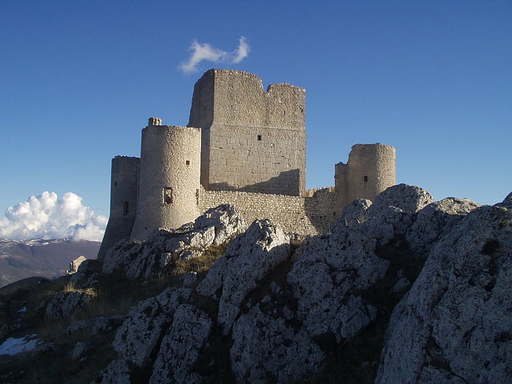 Castillo, ruina, antiguo, Torres, l ' Aquila, Italia, Fort