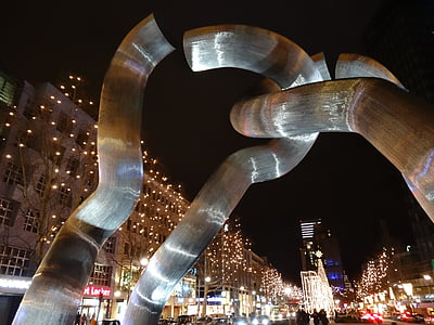 moderne, art, Christmas, Berlin, Kurfürstendamm, lumières de Noël, Santa claus