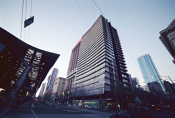 budynek, Melbourne, CBD, Architektura, gród, Victoria, Australia