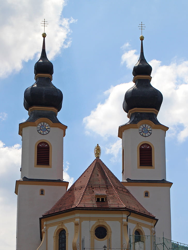 arhitektuurist., kirik, Bavaria, sibul dome, turrets, Steeple, Spire
