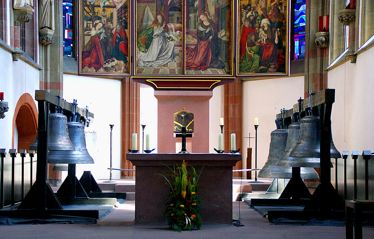 altar, kellad, Dom, kirik, pronks, pühakoda, pildid