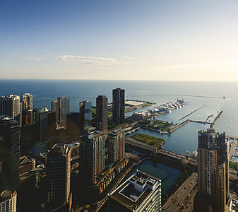 Chicago, Navy Pier ümbruses, Pier, Illinois, mereväe, arhitektuur, City