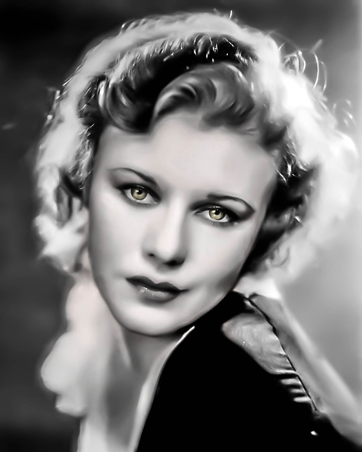 ginger rodgers, female, portrait, face, dancer and hollywood actress