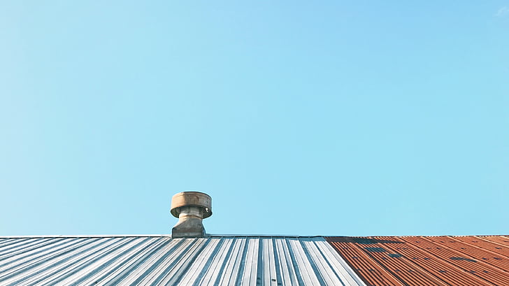 strecha, mrakodrap, oceľ, výfukových plynov, ventilátor, Sky, modrá