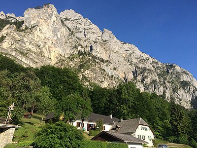 mountain, hut, green, alm, summer, european Alps, nature