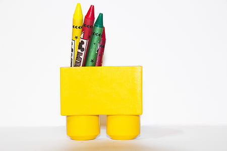 ceruzák, piros, zöld, blokkok, baba, játék, fehér