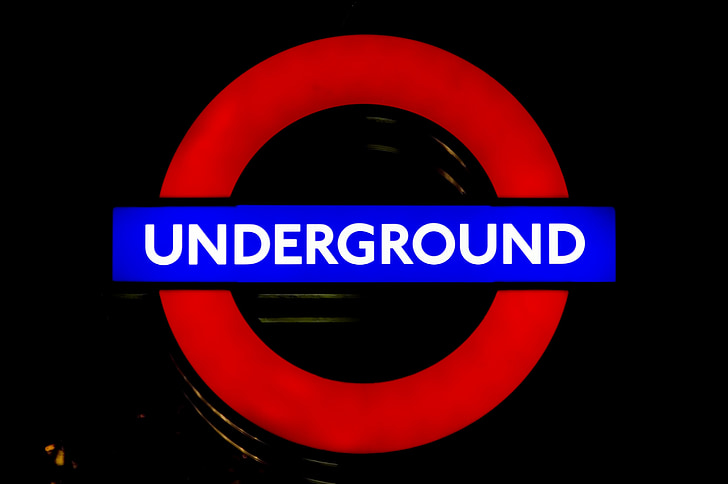 London, underground, staden, lampor, Tunnelbana, transport, Storbritannien