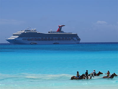 cruise, ship, water, horse, ride, sea, vacations