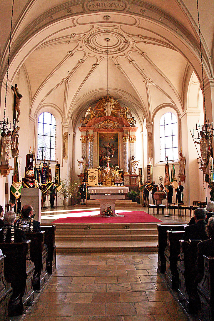 lords table, church, saint jakob, dachau, bavaria, germany, interior