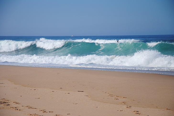 сърфист в Португалия, сърф, вълни, спорт, океан, плаж