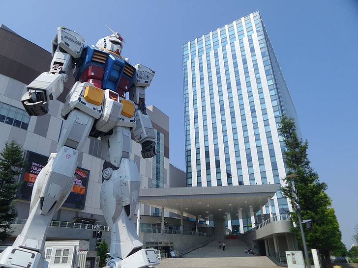 robot, Máy biến áp, Gundam, Tokyo, bức tượng lớn, kiến trúc