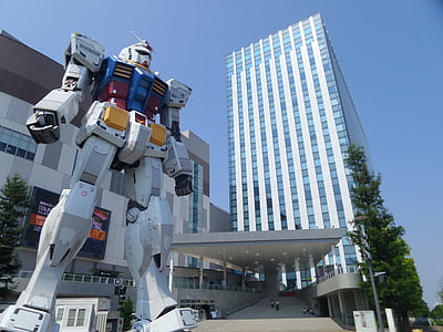 robotul, transformator, Gundam, Tokyo, statuie mare, arhitectura