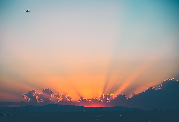 夜明け, 夏時間, 夕暮れ, 今晩, 霧, 風景, 光