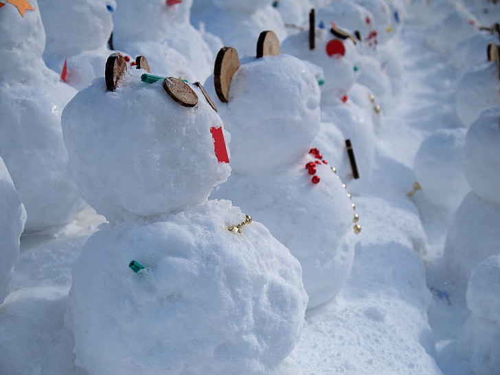 winter, snowman, japan winter, alignment, white