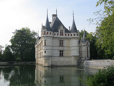 slott, arkitektur, Azay-le-rideau, Loire