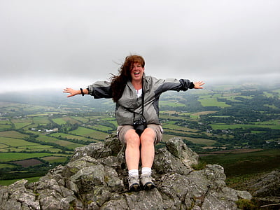 Velká Homole cukru, Irsko, Hora, horolezectví, Žena, pěší turistika, otevřenou náručí