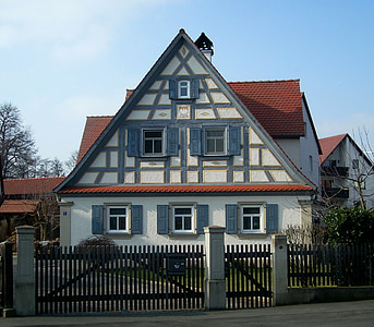 fachwerkhaus, truss, building, home, architecture, wood, bar