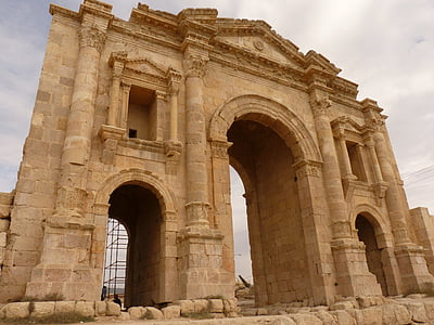 Temple d’Artémis, Gerasa, Jerash, objectif, porte, Jordanie, vacances