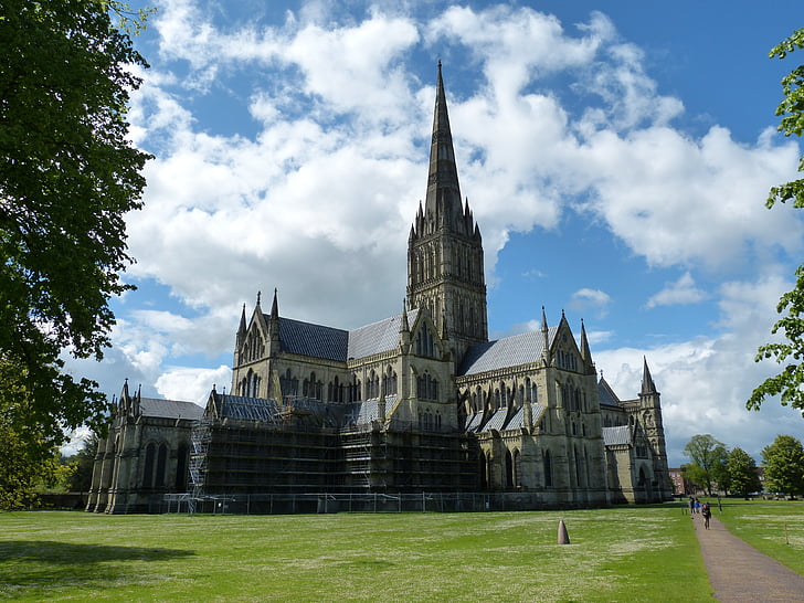 Salisbury, Iglesia, Catedral, Reino Unido, Inglaterra, históricamente, campanario