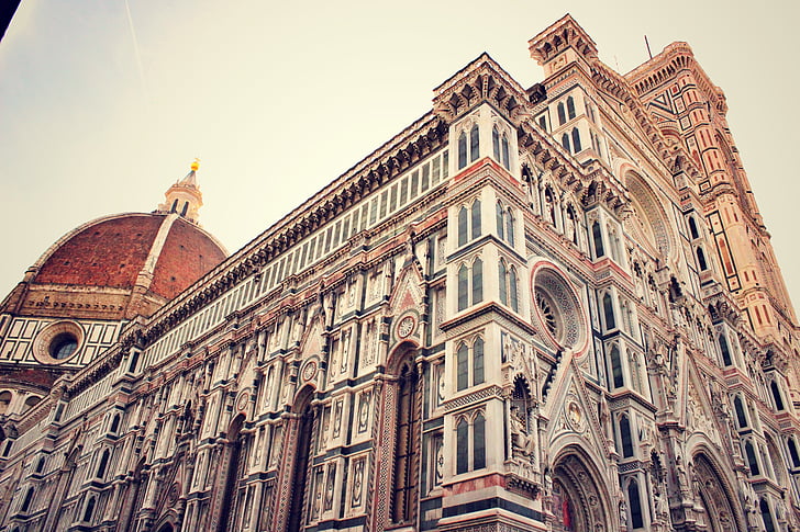 Firenze, Florencie, Itálie, Evropa, Panoráma města, krajina, střechy